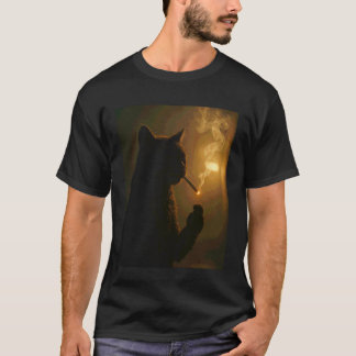 Lustige Katze raucht Zigarette Gen Z Meme T-Shirt
