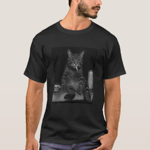 Lustige Katze raucht Zigarette Katzenliebhaber Mem T-Shirt