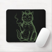 Lustige Katze raucht Zigarette Tabby-Katze Meme Va Mousepad (Mit Mouse)