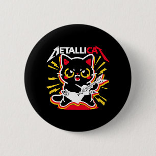 Lustige Katze Rock 90er Miau für Musikband von Fre Button
