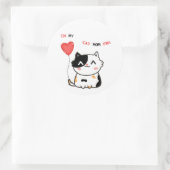Lustige Katze Runder Aufkleber (Tasche)