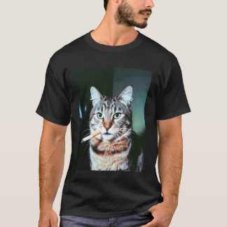 Lustige Katze sagt rauchendes Meme sarkastische Fe T-Shirt