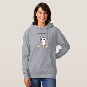 Lustige Katze Saxophonspieler Jazz Damenmode Hoodie