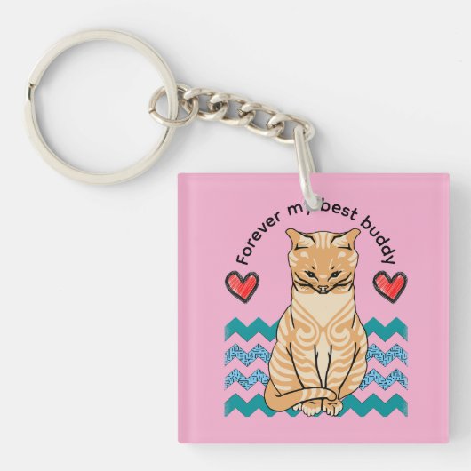 lustige Katze Schlüsselanhänger (Vorderseite)