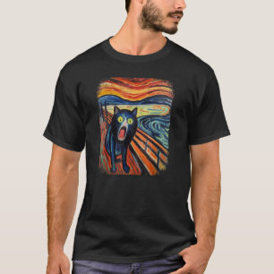 lustige KATZE Schrei von Edvard Expressionismus Mu T-Shirt