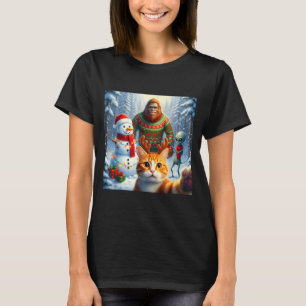 Lustige Katze Selfie Bigfoot Humor Männer Frauen K T-Shirt