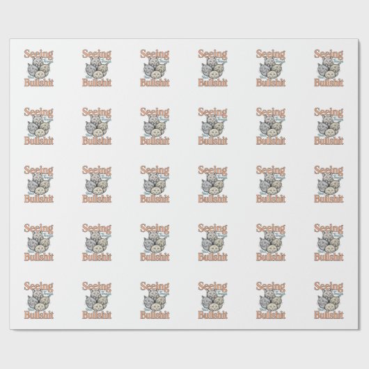 Lustige Katze sieht durch Ihr Vintage-Des Geschenkpapier (Flach)