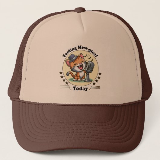 lustige Katze singen Truckerkappe (Vorderseite)