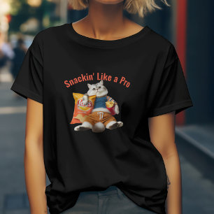 Lustige Katze snackt wie ein Profi T-Shirt