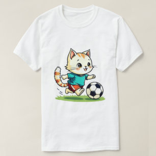 Lustige Katze spielt Fußball Süße Katze vintage T-Shirt