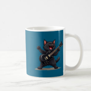 Lustige Katze spielt Gitarre Rock And Roll Rocksta Kaffeetasse