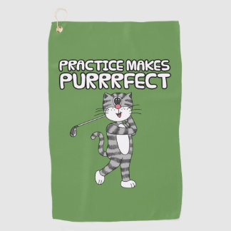 Lustige Katze spielt Golf (Driver), Golfer Golfhandtuch