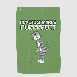 Lustige Katze spielt Golf (Putter), Golfer Golfhandtuch