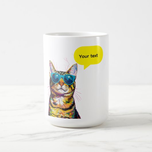Lustige Katze-Sprechblasen-Design Kaffeetasse (Mittel)