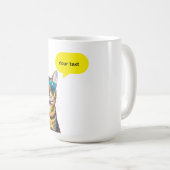 Lustige Katze-Sprechblasen-Design Kaffeetasse (VorderseiteRechts)