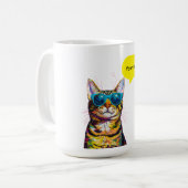 Lustige Katze-Sprechblasen-Design Kaffeetasse (Vorderseite Links)