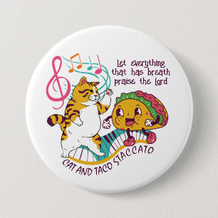 Lustige Katze Taco Staccato Christian Button