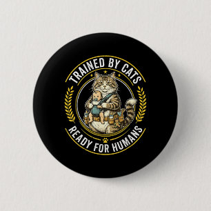 Lustige Katze Taktische Militär Katzeneltern Baby Button