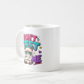 Lustige Katze Teste Mich Nicht Kaffeetasse (Vorderseite Links)