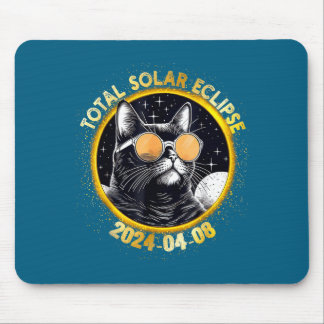 Lustige Katze trägt Sonnenfinsternisbrille Gesamt Mousepad
