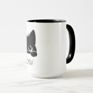Lustige Katze trinkt Kaffee Süße Kaffeetasse