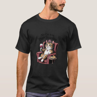 Lustige Katze trinkt Wein Meine Katze ist so überz T-Shirt