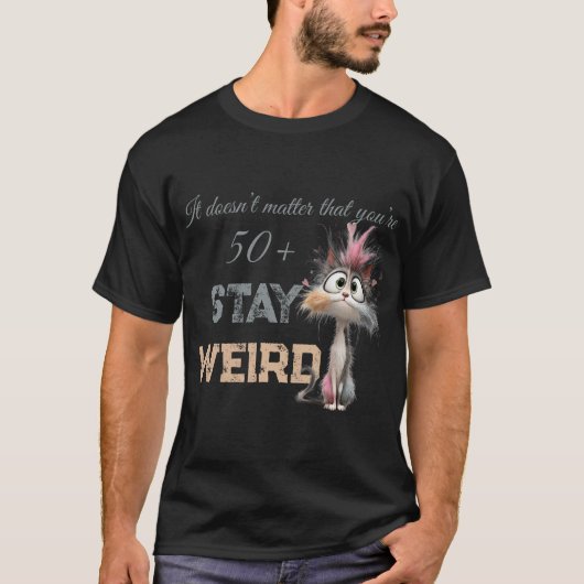 Lustige Katze über 50 T-Shirt (Vorderseite)
