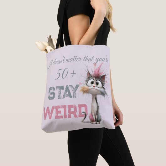 Lustige Katze über 50 Tasche (Von Nahem)