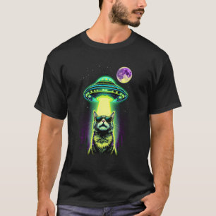 Lustige Katze UFO Außerirdische Katze Mama Katze P T-Shirt