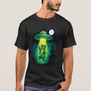 Lustige Katze UFO Außerirdische Katze Mama Katze P T-Shirt