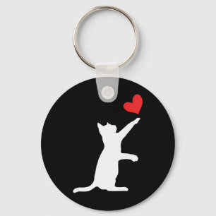 Lustige Katze Valentinstag Süßes Herz Katzenliebha Schlüsselanhänger