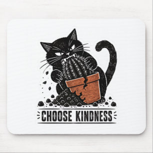 Lustige Katze Wähle Freundlichkeit Linolschnitt Me Mousepad