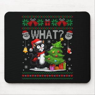 Lustige Katze Was Schwarze Katze Weihnachtsbaum Hä Mousepad