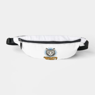Lustige Katze 'WAS_' Vintage-Stich Grafik-T-Shirt_ Bauchtasche