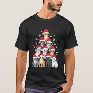 Lustige Katze Weihnachtsbaum Feiertag Katzenliebha T-Shirt