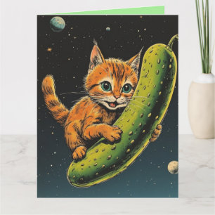 LUSTIGE KATZE WELTRAUM EINGELEGTE KÜRBIS GEBURTSTA KARTE