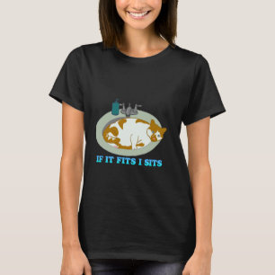 Lustige Katze, Wenn es passt, sitze ich, Katzenmut T-Shirt