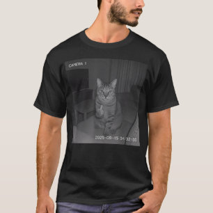 Lustige Katze zeigt Mittelfinger auf Sicherheitska T-Shirt