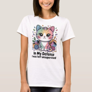 Lustige Katze Zu meiner Verteidigung, ich wurde un T-Shirt