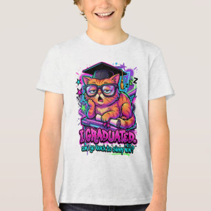 Lustige Katzen-Abschlussfeier Kann Ich Wieder Schl Tri-Blend Shirt