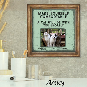 Lustige Katzen-Badezimmer-Wandkunst mit individuel Poster