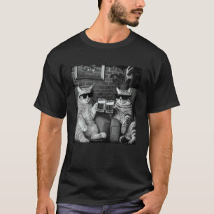 Lustige Katzen beim Biertrinken Sarkasmus Katzen M T-Shirt
