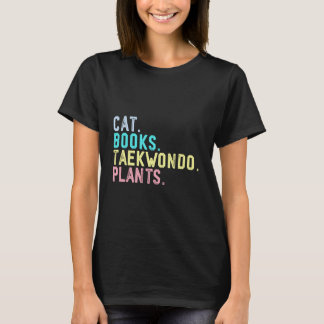 Lustige Katzen Bücher Taekwondo Martial Arts Pflan T-Shirt
