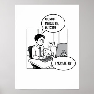 Lustige Katzen Büroarbeit Humor Corporate Cartoon Poster