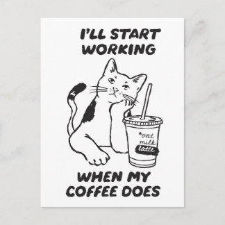 Lustige Katzen-Coffee-Liebhaber-Karte Postkarte