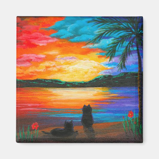 Lustige Katzen Creationarts Magnet (Vorne)