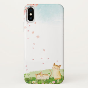 Lustige Katzen, die unter Kirschblüten singen Case-Mate iPhone Hülle