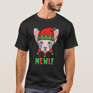Lustige Katzen-Elfen-Weihnachts-Mewlf-Kostüm passe T-Shirt