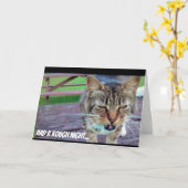 Lustige Katzen-Geburtstags-Karte Karte (Gelbe Blume)