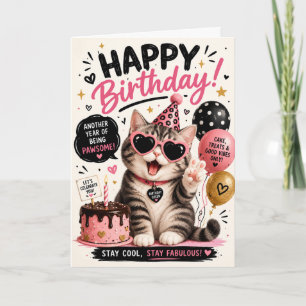 Lustige Katzen-Geburtstagskarte für jeden Karte